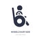 wheelchair side view icon on white background. Simple element illustration from People concept