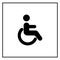 Wheelchair sign vector icon. Disabled person icon. Human on wheelchair sign. Patient transportation symbol