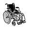 Wheelchair silhouette, black outline of mobility aid for people with disabilities, health and medicine, accessible environment