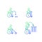 Wheelchair sports gradient linear vector icons set