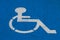 Wheelchair symbol on handicap parking spot