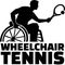 Wheelchair Tennis silhouette with word