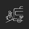Wheelchair van chalk white icon on black background