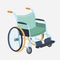 Wheelchair Vector. Classic Transport Chair For Disabled People, Sick, Or Injured, Medical Equipment.