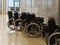 Wheelchairs in the airport. Help for disabled persons