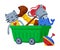 Wheeled Box of Baby Toys, Dog, Stick Horse, Cat, Dolphin, Whirligig Cute Objects for Kids Development and Entertainment