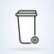 Wheelie bin line Simple vector modern icon design illustration