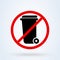 Wheelie bin no. Simple vector modern icon design illustration