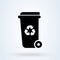 Wheelie bin recycle Simple vector modern icon design illustration