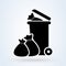 Wheelie bin Tied pouch. Simple vector modern icon design illustration