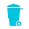 Wheelie trash can vector icon