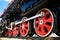 Wheels of steam locomotive