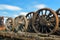 Wheels from steam locomotive