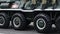 Wheels of the tank. Iron tracks of a heavy military tank. Military tank at the victory parade