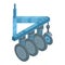 Wheels tractor machinery icon, isometric style