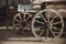 Wheels of vintage wooden wagons