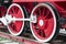 Wheelset, wheels of old steam locomotives. a pair of wheels. retro locomotives. vintage