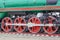 Wheelset, wheels of old steam locomotives. a pair of wheels. retro locomotives. vintage