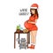 Where cookies. Xmas illustration with pregnant girl,