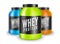 Whey protein bodybuilding nutrition isolated on white. Lifestyle power fitness training sport illustration. Supplement for gym