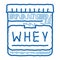 Whey Protein Container Sport doodle icon hand drawn illustration