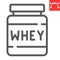Whey protein line icon, fitness and diet, supplements sign vector graphics, editable stroke linear icon, eps 10.