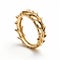 Whimsical 18 Carat Gold Crown Ring On White Background