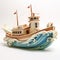 Whimsical 3d Boat Model With Waves - Seas The Day