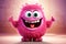 Whimsical 3d cartoon character design of a friendly and kind monster in a colorful style