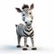 Whimsical 3d Zebra: A Playful Cartoonish Innocence