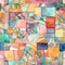 Whimsical abstract multicolored mosaic seamles pattern. Generative AI