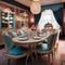 A whimsical Alice in Wonderland-inspired tea room with oversized furniture and playful decor1