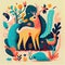 Whimsical Animal Illustration: A Playful Masterpiece Made with Generative AI