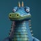 Whimsical Animatronic Dragon 3d Model With Layered Textures And Patterns