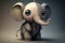 Whimsical Baby Elephant: Colorful & Expressively Detailed 3D rendering