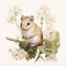 Whimsical Baby Kangaroo Rat Nibbling On Tree - Serene Nature Art