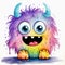 Whimsical Baby Monster Art Colorful Magic