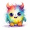 Whimsical Baby Monster Art Colorful Magic