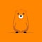 Whimsical Beard Bear Illustration On Orange Background