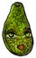 Whimsical Big Eyed Avocado Illustration