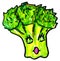 Whimsical Big Eyed Broccoli Illustration