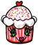 Whimsical Big Eyed Cupcake Illustration