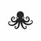 Whimsical Black Octopus Logo With Playful Minimalist Design