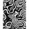 Whimsical Black And White Abstract Art With Dynamic Lines And Nature-inspired Patterns