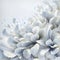 Whimsical Bloom: Large White Flower Amidst Butterflies and Light Blue Background, generative ai