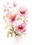 Whimsical Blooms: A Colorful Military Print Vase with Pink Poppi
