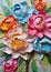 Whimsical Blooms: A Playful Impasto Flower Painting with a Unique Twist