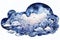 Whimsical Blue Cosmic Clouds for Your Next Project.