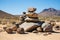 whimsical boulders stacked high in a desert landscape