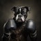 Whimsical Boxer Dogs In Playful Boxing Gloves - Unique Artwork